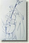 Contrebasse * Dessin: Claudie Gimeno * 411 x 623 * (106KB)